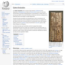 Listes lexicales