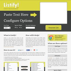 Listify - Convert Text to li / option Elements