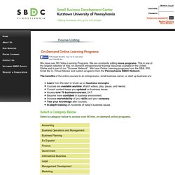 Course Listing - Kutztown SBDC - Kutztown Small Business Development Center
