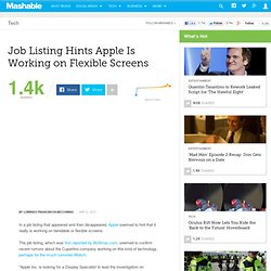 Job Listing Hints Apple Is Working on Flexible Screens