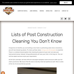 Lists of Post Construction Cleaning You Don’t Know