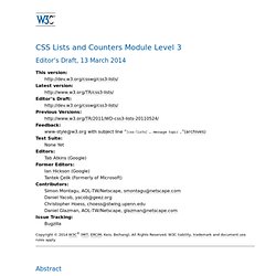 CSS Lists & Counters Module Level 3