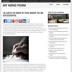 10 Lists to Keep If You Want to Be Successful - My Mind Porm