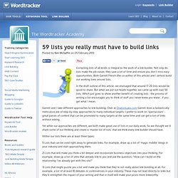59 lists you really must have to build links