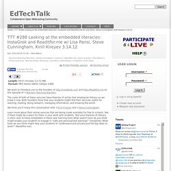 TTT #288 Looking at the embedded literacies: InstaGrok and Readitfor.me w/ Lisa Parisi, Steve Cunningham, Kirill Kireyev 3.14.12
