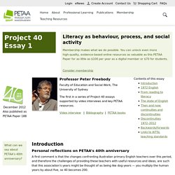 PETAA Paper 188 — Literacy as behaviour, process, and social activity