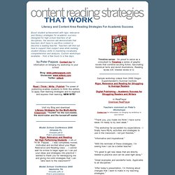 Literacy and Content Area Reading Strategies That Work