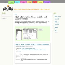 Adult Literacy, Functional English, and GCSE Resources