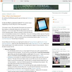 Literacy Journal: Only 1 iPad in the Classroom?