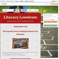 Literacy Lowdown- Getting to Know Your Students