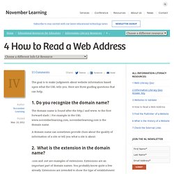 Web Literacy - Reading a Web Address