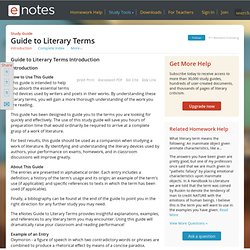 Guide to Literary Terms Study Guide - n/a