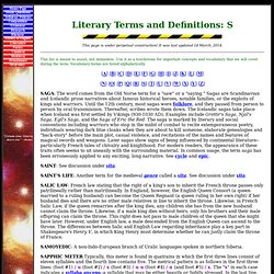 Literary Terms and Definitions S