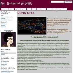 Literary Terms - Ms. Bigelow @ NHS