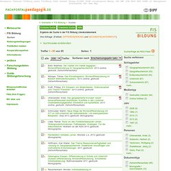 Fachportal Pädagogik - Ergebnis der Suche in der FIS Bildung Literaturdatenbank