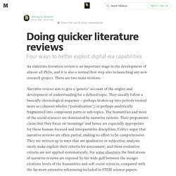 Doing a Quick Literature Review — Advice for authoring a PhD or academic book