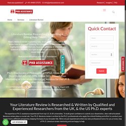 Literature Review Help, Custom Literature Review Writing Service, Dissertation Literature Review Writing Services, India, UK