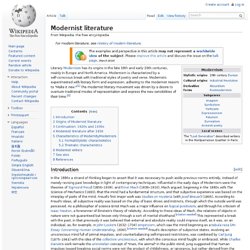 Modernist literature - Wikipedia