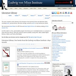 Literature Library: free books from the Ludwig von Mises Institute