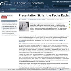 IB English A Literature: Presentation Skills: the Pecha Kucha