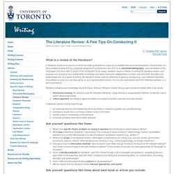 The Literature Review: A Few Tips On Conducting It