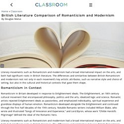 British Literature Comparison of Romanticism and Modernism