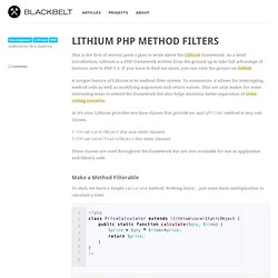 Lithium PHP Method Filters