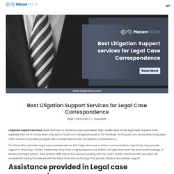 Best Litigation Support services for Legal Case Correspondence