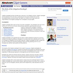 Litigation Paralegal - The Role of the Litigation Paralegal