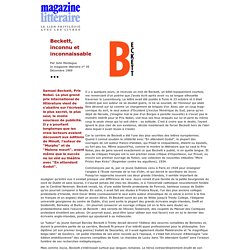 Magazine littéraire - Beckett, inconnu et inconnaissable