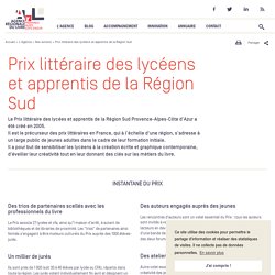 Prix littéraire des lycéens et apprentis de la Région Sud