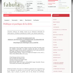 Fabula, Atelier littéaire : Politique et poetique de la dette