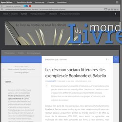 Document 5 web : les réseaux sociaux littéraires : les exemples de Booknode et Babelio