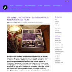 Un texte Une femme - La littérature au féminin en 365 jours - Association francaise du feminisme
