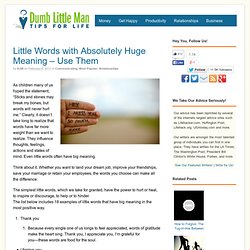 Little Words with Absolutely Huge Meaning - Use Them - by Dumb Little Man - StumbleUpon