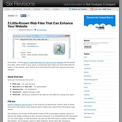 5 Little-Known Web Files That Can Enhance Your Website