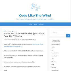 How One Little Method In java.io.File Cost Us 2 Weeks – Code Like The Wind