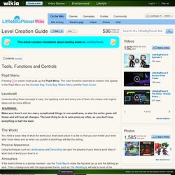 Level Creation Guide - The LittleBigPlanet Wiki - LittleBigPlanet characters, levels, walkthroughs, and more