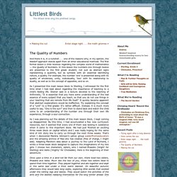 Littlest Birds » Blog Archive » The Quality of Numbers