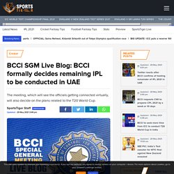 Live Blog: BCCI Meeting