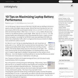 10 Tips on Maximizing Laptop Battery Performance