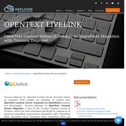 LiveLink to SharePoint Migration Tool