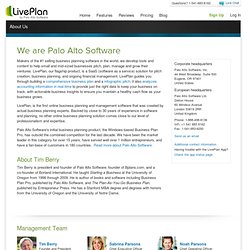 Learn more about the makers of LivePlan.com - full-featured online business plan software - LivePlan