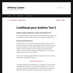 LiveReload pour Sublime Text 3