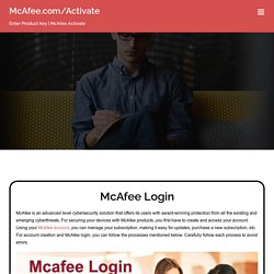 Mcafee Login - McAfee livesafe