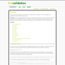 Live Validation - Examples