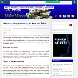 Make A Living Online As An Amazon Seller
