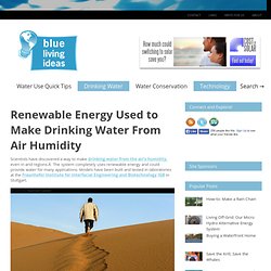 Renewable Energy Used to Make Drinking Water From Air Humidity – Blue Living Ideas