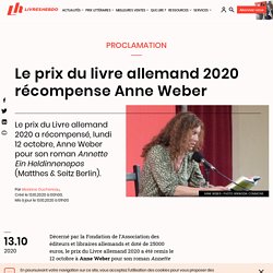 Le prix du livre allemand 2020 récompense Anne Weber...
