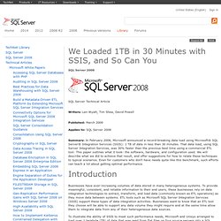 We Loaded 1TB in 30 Minutes with SSIS, and So Can You